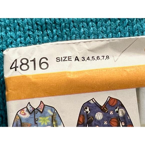 Simplicity 4816 pattern kids knit top pants shorts pillows size 3 4 5 6 7 8 - Picture 2 of 5